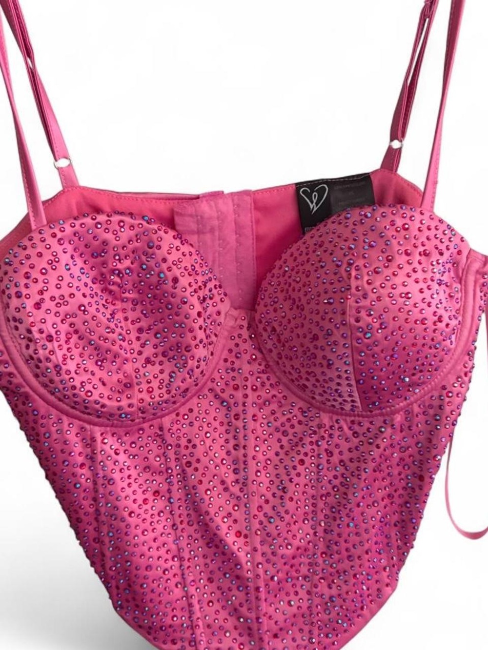 Windsor Hot Pink Rhinestone Bustier Top